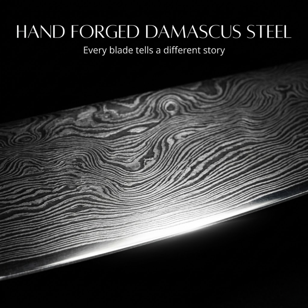 Damascus Steel Knives Set 8pc