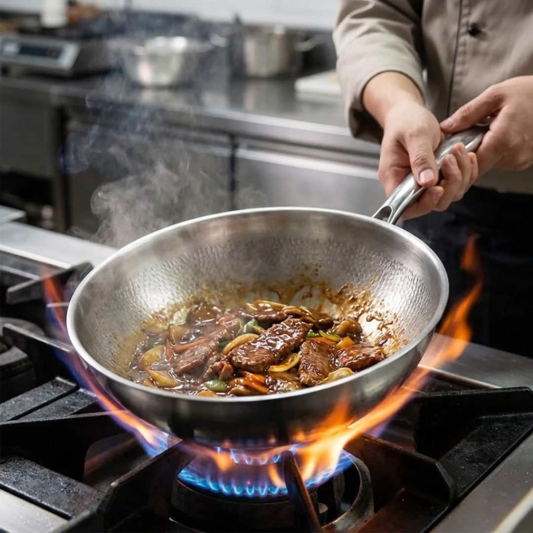 Titanium Hammered Wok Pan Pro