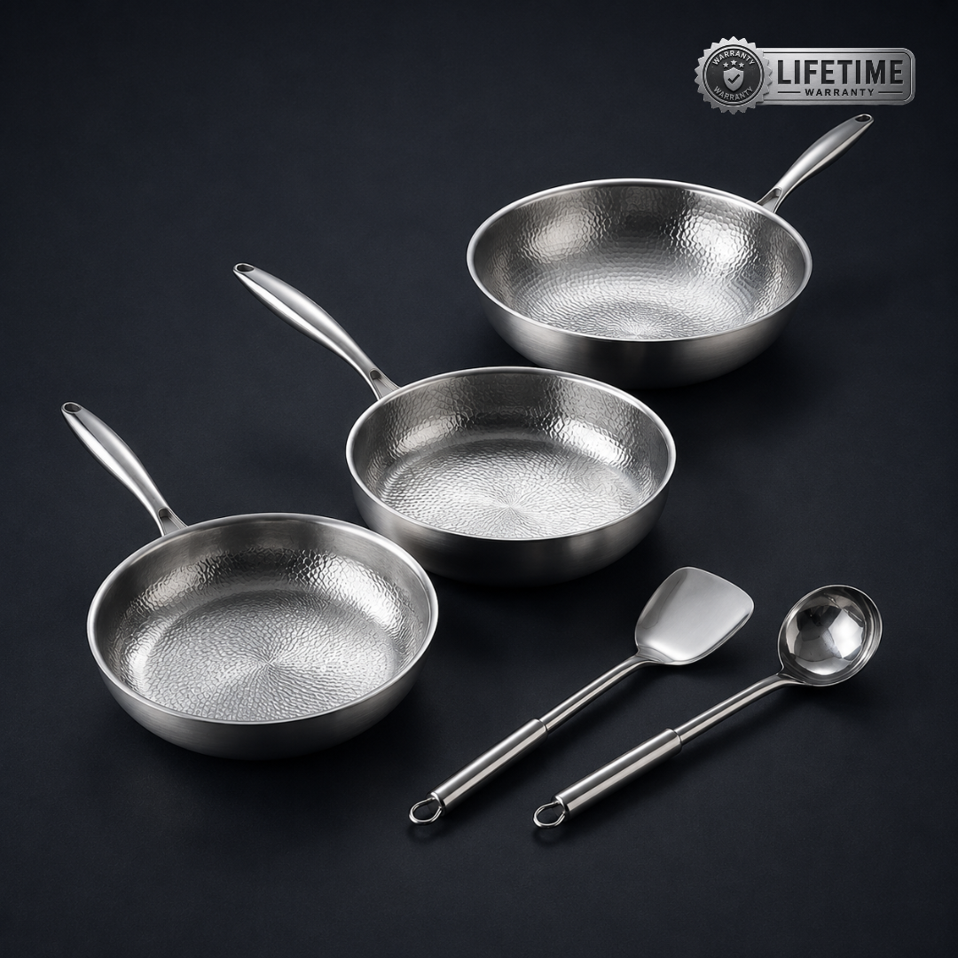 Titanium Hammered Cookware Set Pro